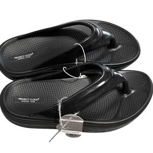 Project Cloud Women Black Memory Foam Flip Flop Platform Thong Sandal Size 11